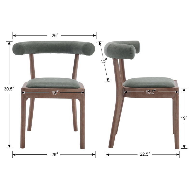 Janosh Solid Back Side Chair, Green