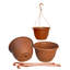 12 Inch Plastic Terracotta Coloured Hanging Basket (3 Pack)