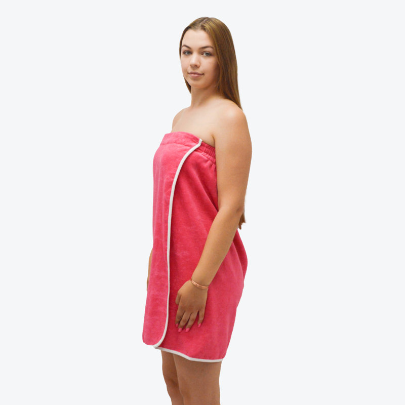 Ahsaki Adjustable Towel Wrap Single Piece, Pink