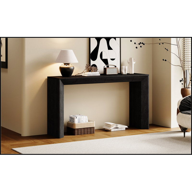 Console moderne avec 2 tiroirs dissimulés pour le salon, Noir