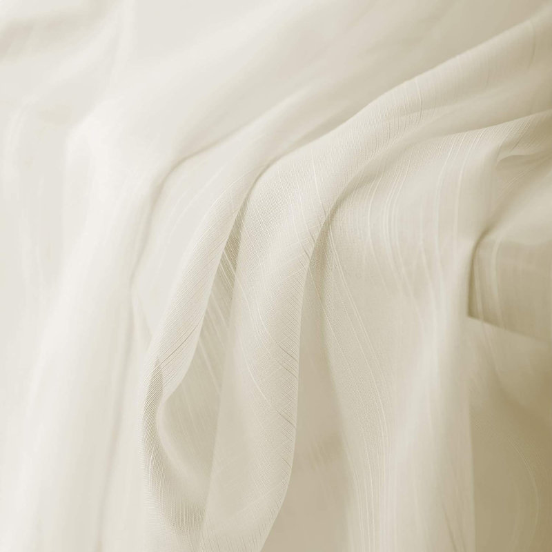 Shetler Sheer Curtain Pair, Beige,  52" W x 95" L