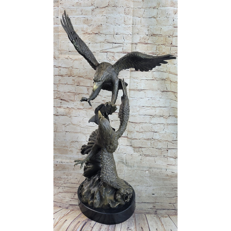 Fighting Eagles Birds Bronze Statue Sculpture Statue originale en marbre