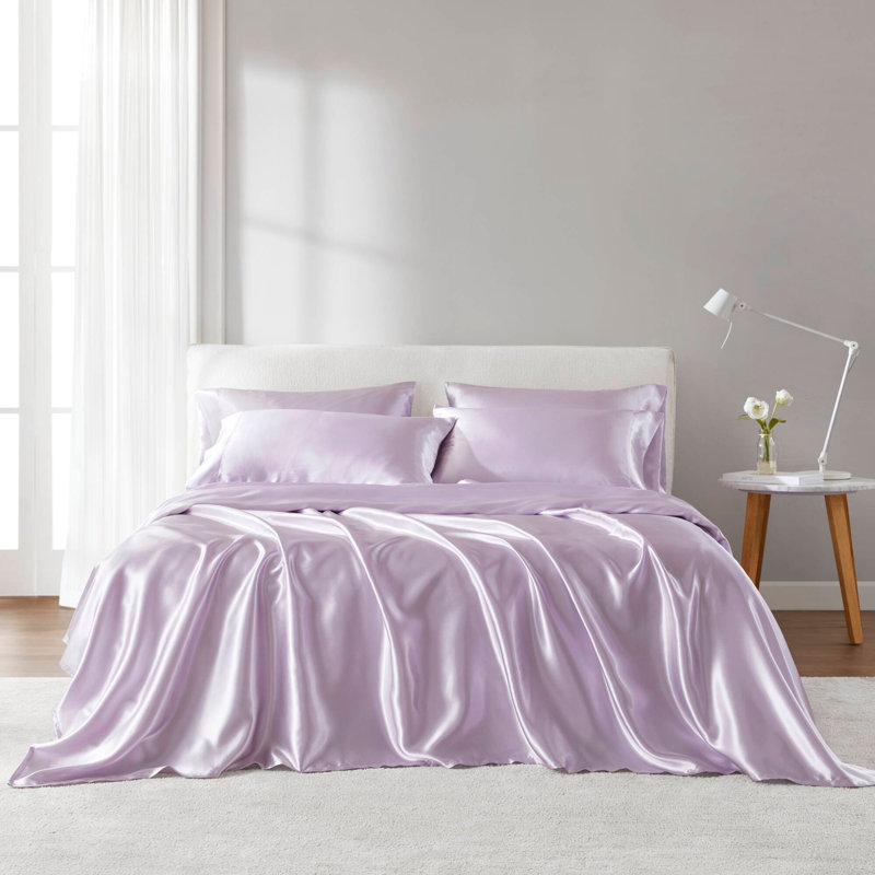 Ensemble de draps 7 pièces, Ensemble de draps pour grand lit, Mauve