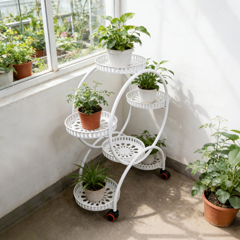 Support pour plante en pot Campisano, Blanc