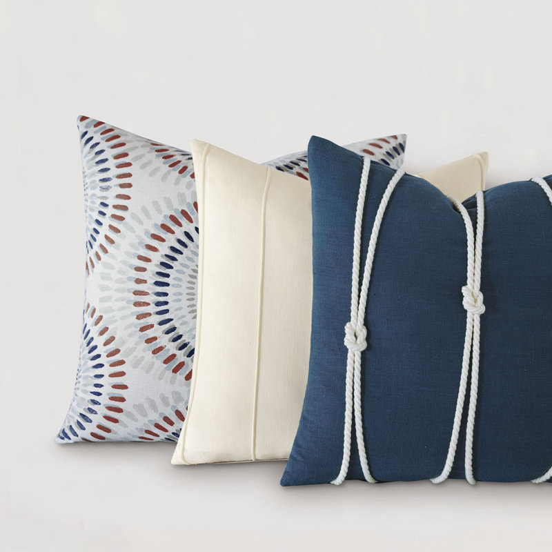 Gentry Geometric Linen Reversible Throw Pillow