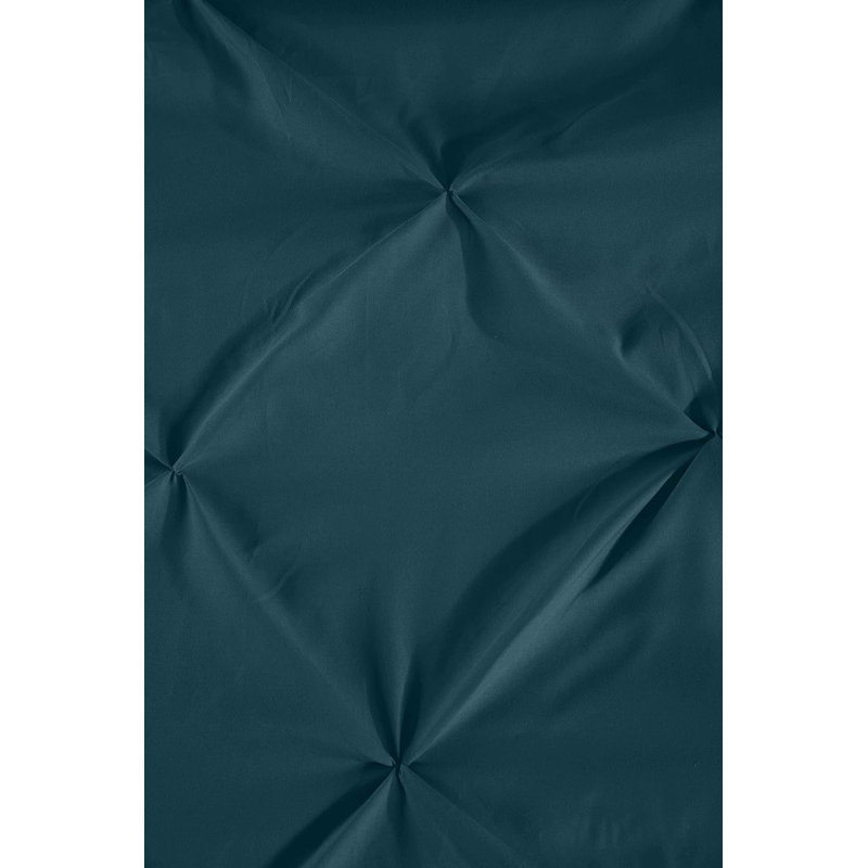 Teal Full Microfiber Pinch Pleat Comforter Set