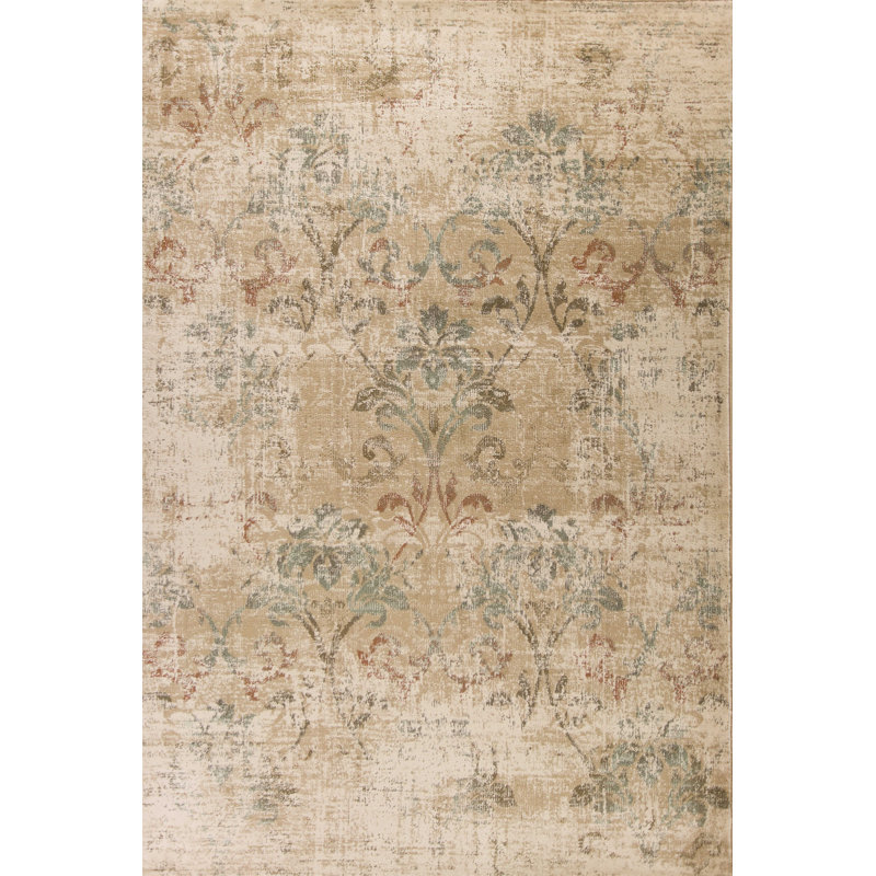 Tapis champagne rétro 5 pi x 8 pi