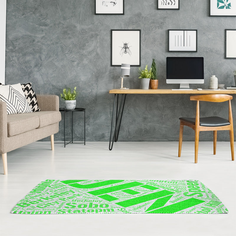 Tapis à tissage plat poils longs green area, Rectangle 4 pi x 6 pi