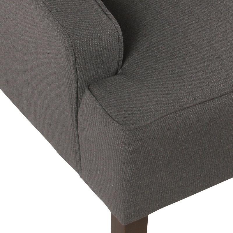 Fauteuil d'appoint incurvé Daryann, Polyester gris anthracite foncé