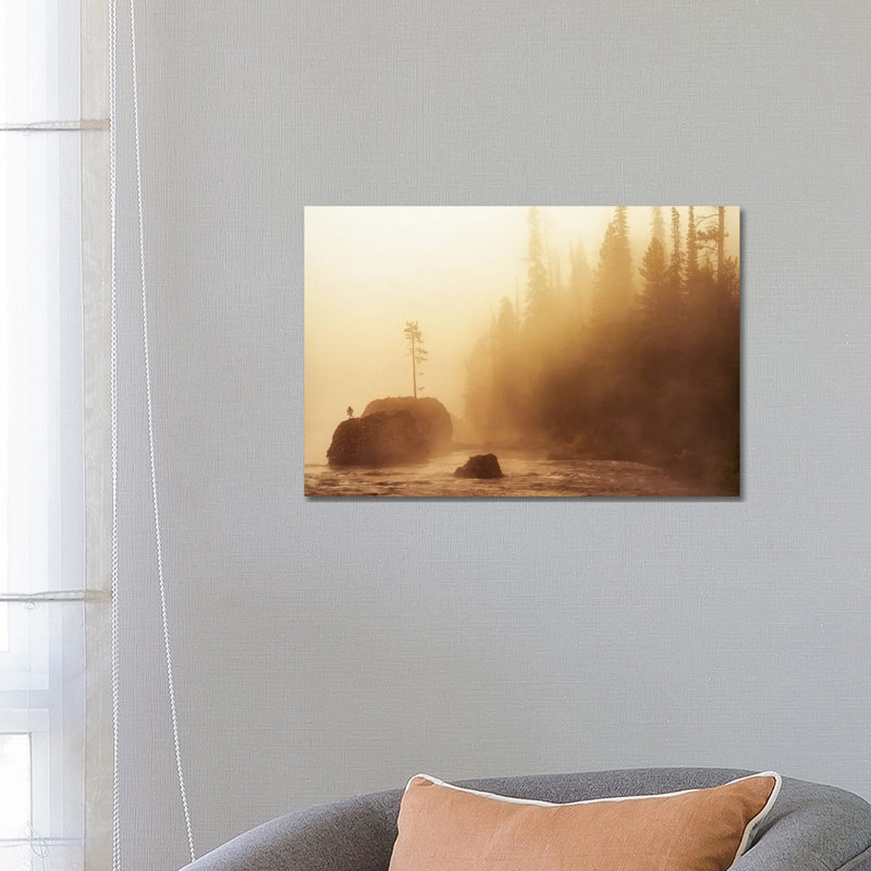Rock Tee And Fog by Dennis Frates - No Frame Gallery-Wrapped Canvas Giclée on Canvas, 66.04 cm H x 45.72 cm W