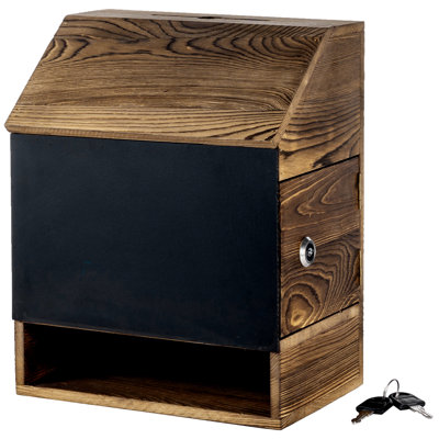 Locking Solid Wood Suggestion Mail Box
