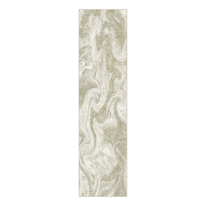 Tapis moderne de luxe moderne avec envers antidérapant, Runner 2' x 8'