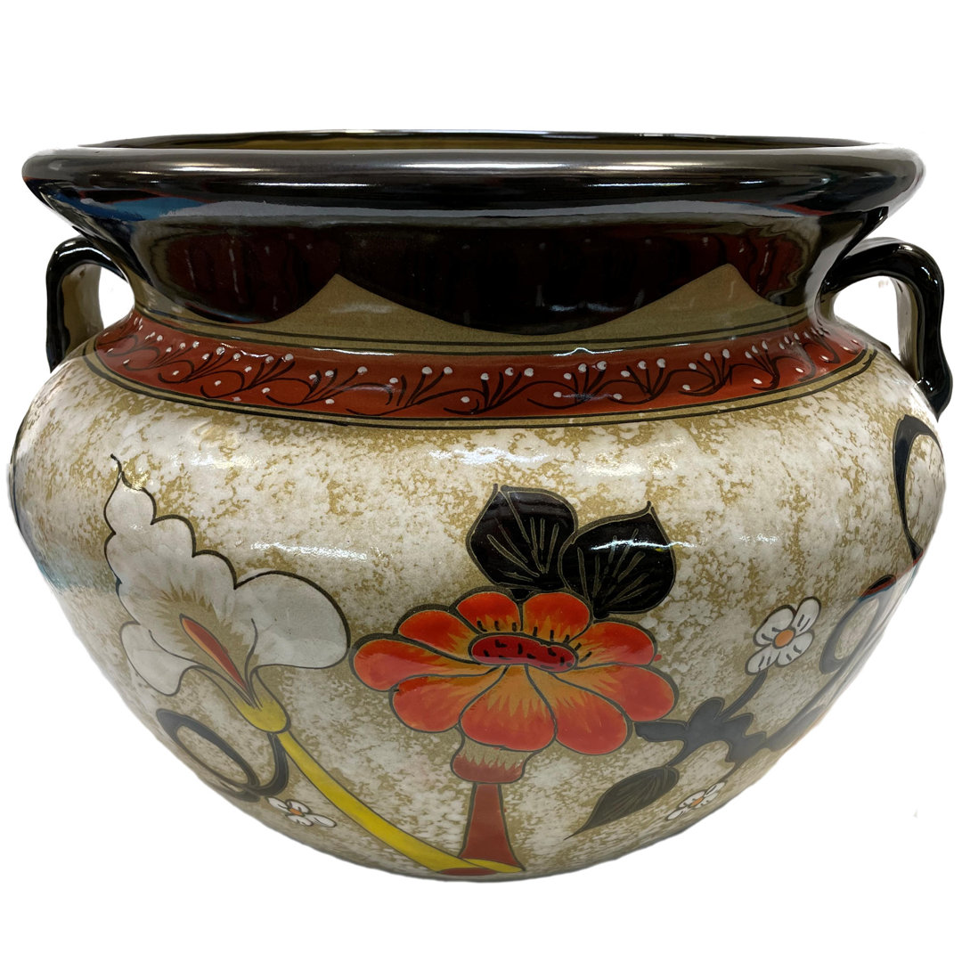 Portnoy TalaMex Large-Sized Jacona Mexican Colors Talavera Ceramic Garden Pot Bloomsbury Market