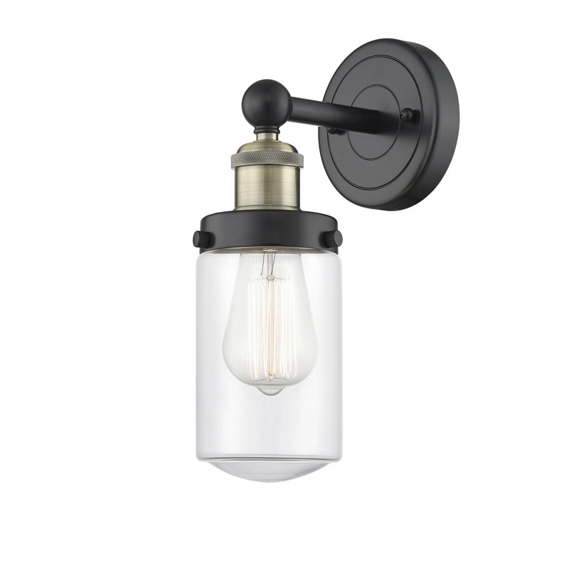 Cantril Armed Sconce, Clear, Black Antique Brass