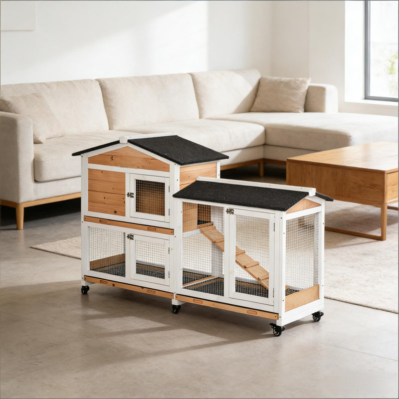 Cage pour animaux, clapier mobile en bois