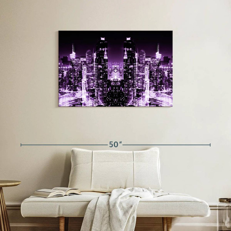 Ravi NYC Reflection - Night Skyline III, 24" H x 36" W