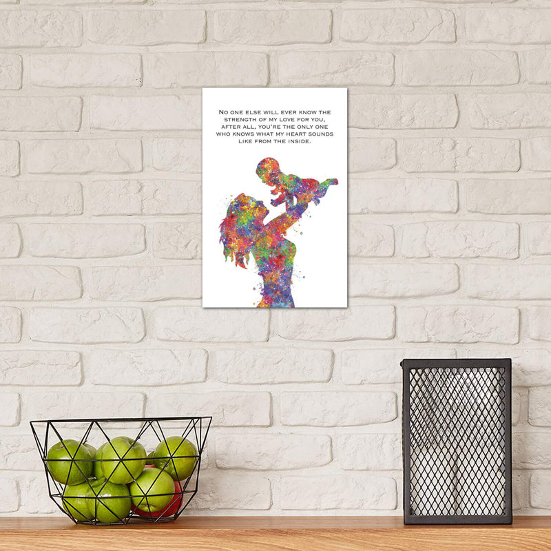 Mother Baby Quote by Genefy Art - Wrapped Canvas Print, 20.32 cm H x 30.48 cm W