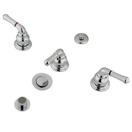 Widespread Vertical Bidet Faucet, Polished Chrome