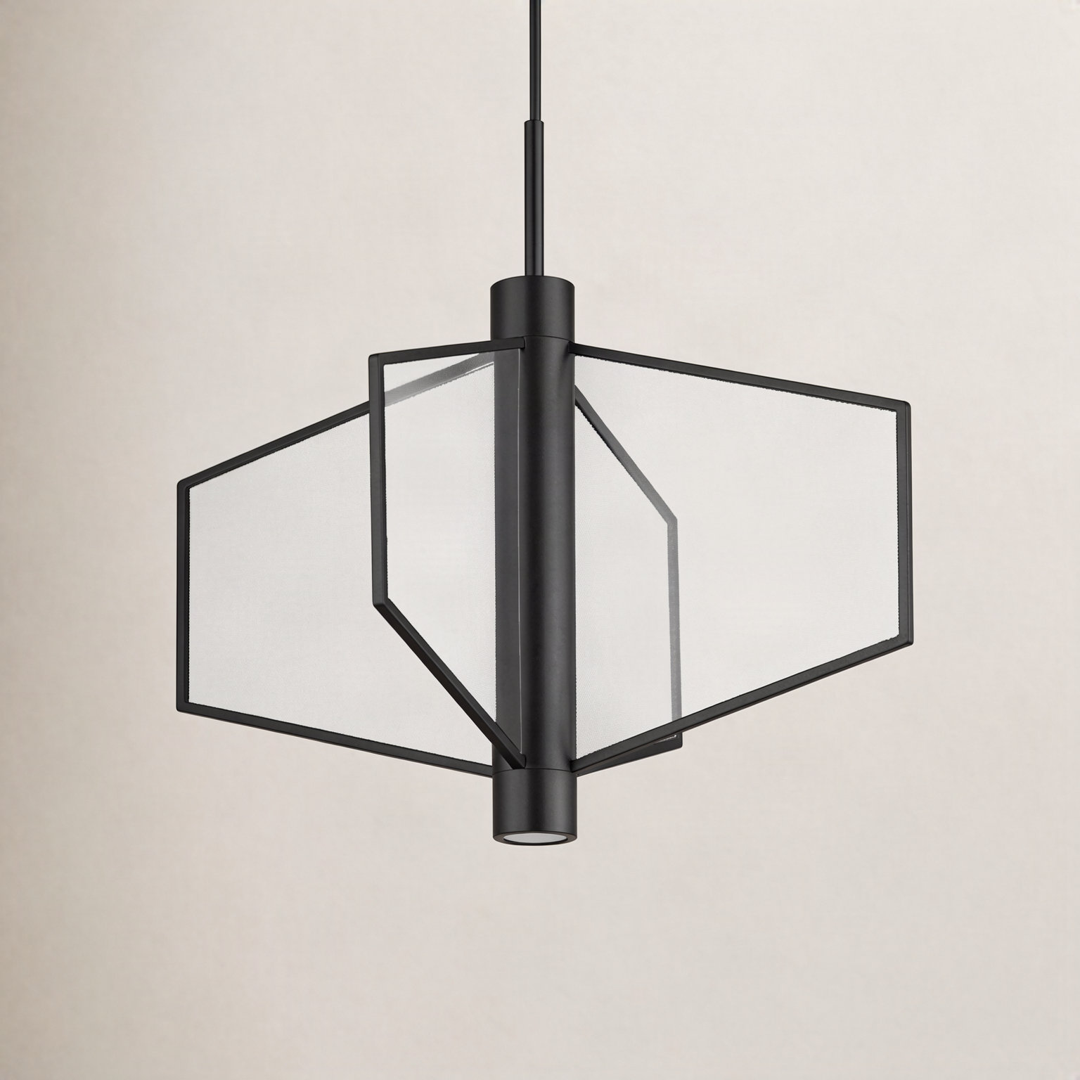 Euna 4 Light Metal LED Pendant, Black