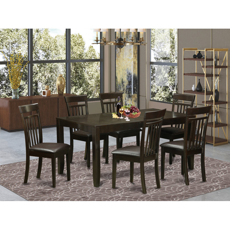 Smithers 6 - Person Solid Wood Top Four Leg Dining Set