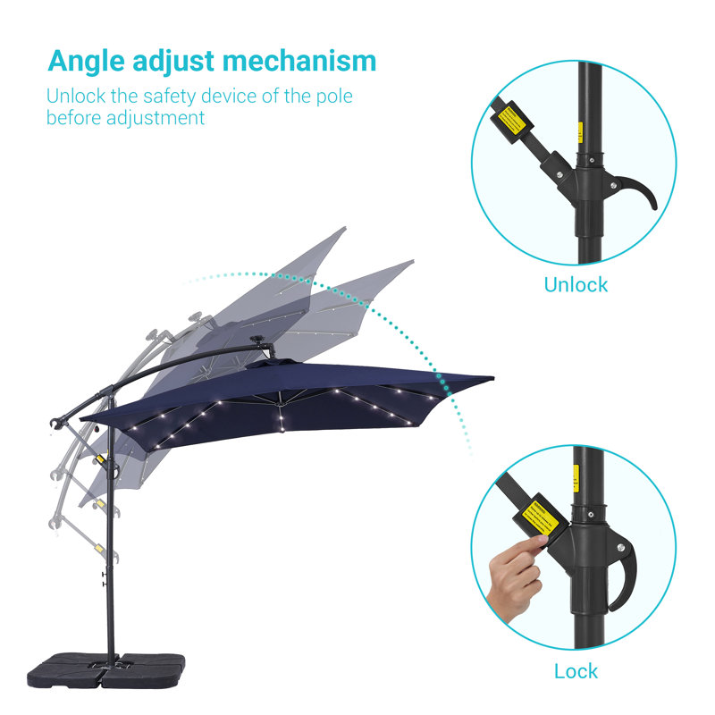 Parasol en porte-à-faux 98,4 po Dannii-Leigh, Marine