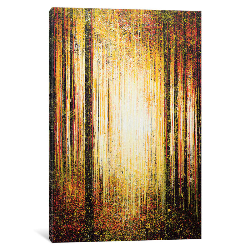 «Golden Light Through Trees», impression sur toile, H 40 po x l 26 po x P 1,5 po, Toile tendue, Pas de tapis