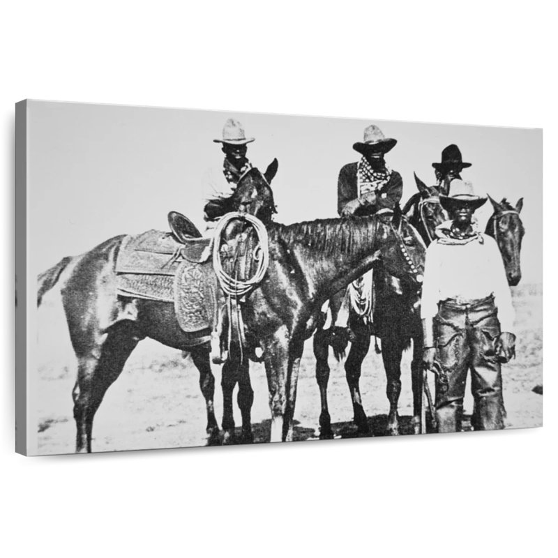Lelar Black Cowboys At Bonham Texas 1890, 16" H x 24" W