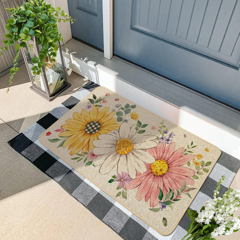 Paillasson printemps-été floral extérieur extérieur tournesol