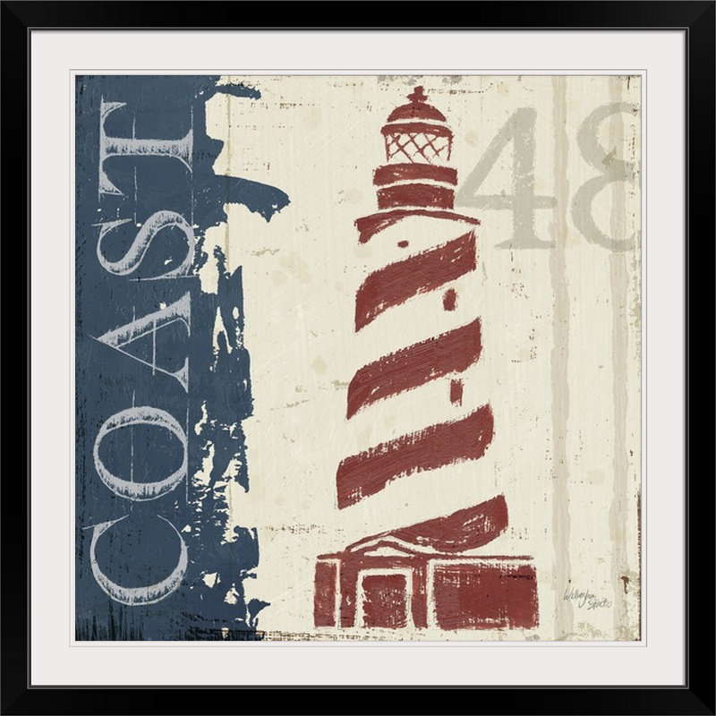 «Nautical V», impression, Cadre noir, H 38 po x l 38 po x P 1 po
