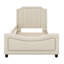 Upholstered Daybed With Classic Stripe Shaped Headboard-1453975509