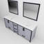 Meuble-lavabo double gris foncé l 84 po x P 22 po - comptoir en quartz blanc et miroirs à fermeture en douceur de 34 po pour deux rangements fonctionnels dans la salle de bain.-1973110711