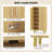  6-Tier Wooden Shoe Storage Cabinet w/ Doors Removable Shelves for Entryway