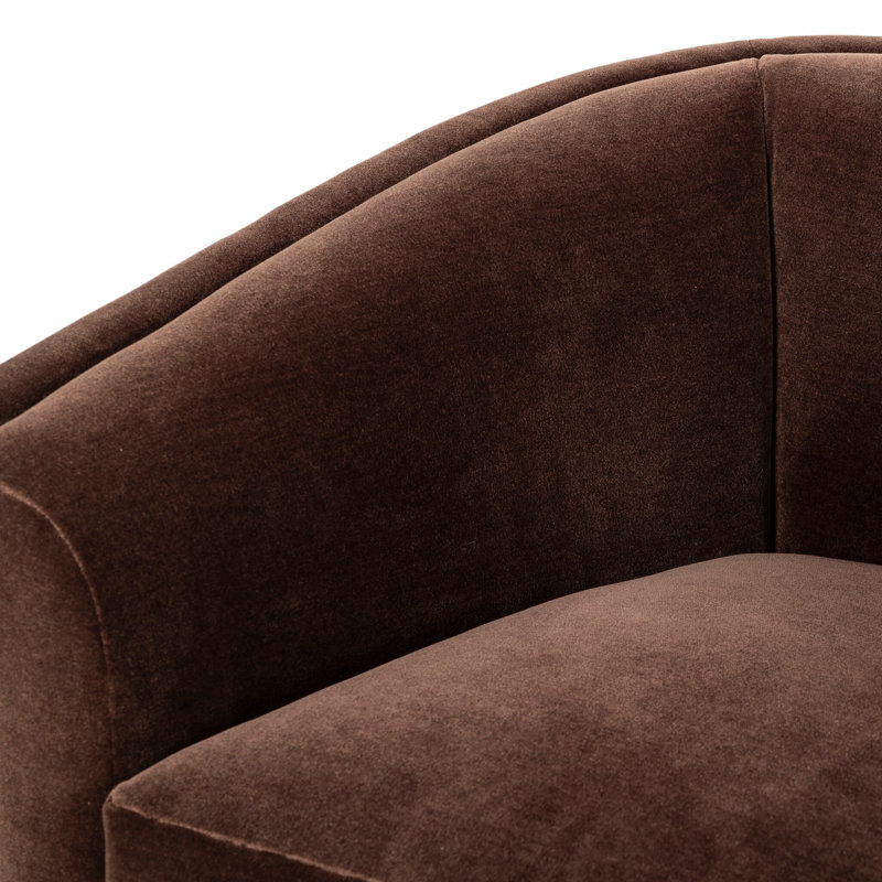 Presley Upholstered Swivel Chair, Monte Chocolate