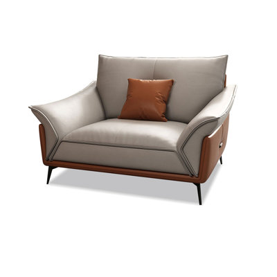 Picture Color Genuine Leather cushion Arm Chair