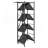 Folding Storage Shelf with Wheels 5-Tier Metal Shelving Unit Black