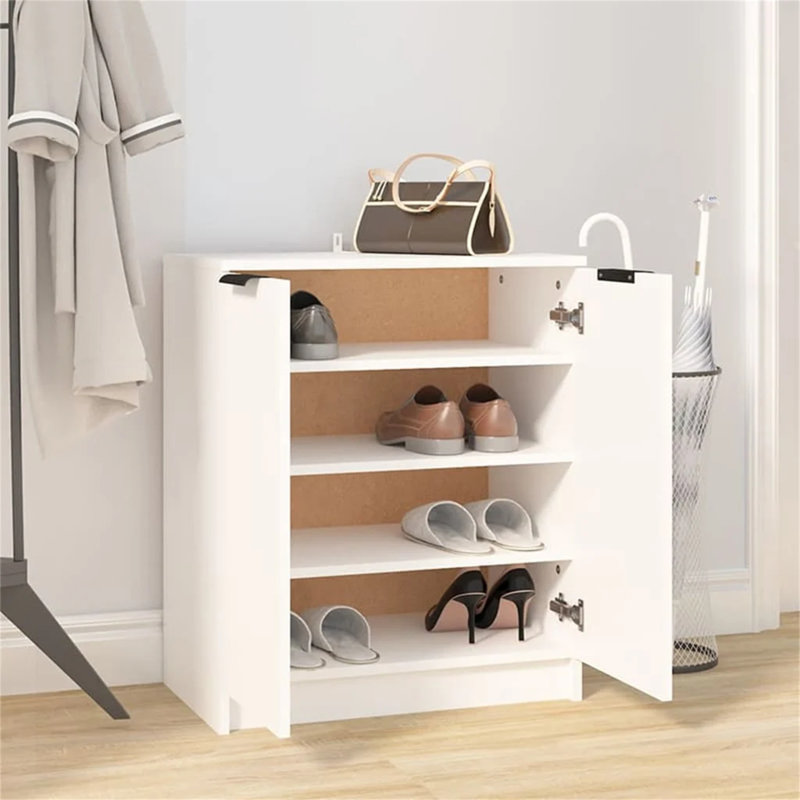 Calice 8 Pair Shoe Storage Cabinet, White