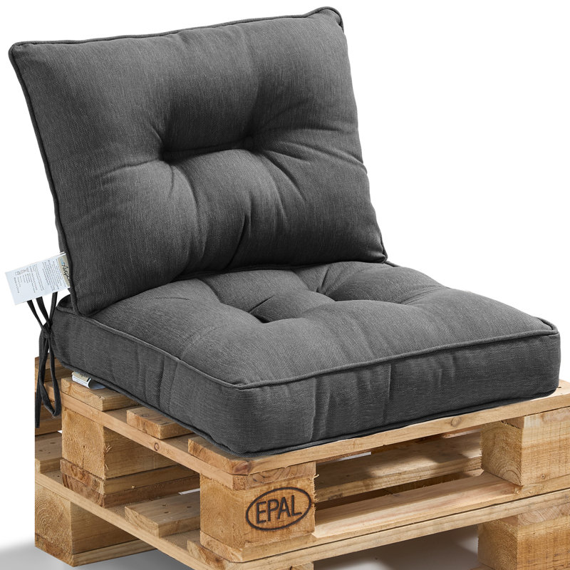  Outdoor Chair Cushions Set 20"X20"X4",All-Weather Patio Furniture Cushions With High Resilience Foam, Indoor Outdoor Seat & Back Cushion For Patio, Garden, Sunroom,Dark Grey