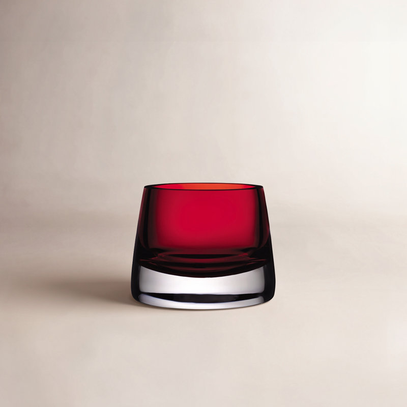 Joy Tabletop Votive Holder, 3.9" H x 3.12" W x 3.12" D, Red