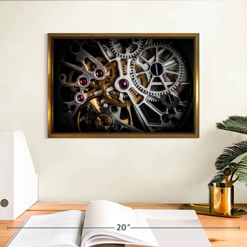 Mécanisme de montre, Cadre flottant doré, 13 po x 9 po