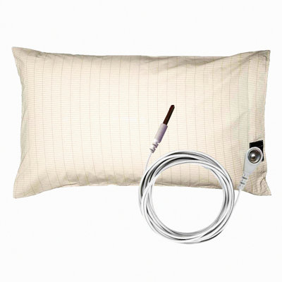 SilverSleep Grounding Pillowcase - 15ft Cord for Better Sleep | Conductive Silver Fiber Earthing Pillowcase 20x36in | Grounding Therapy Bedding
