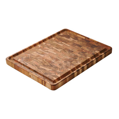 Tramontina 17.75 in x 13.5 in Teak Wood End-Grain Chopping Board