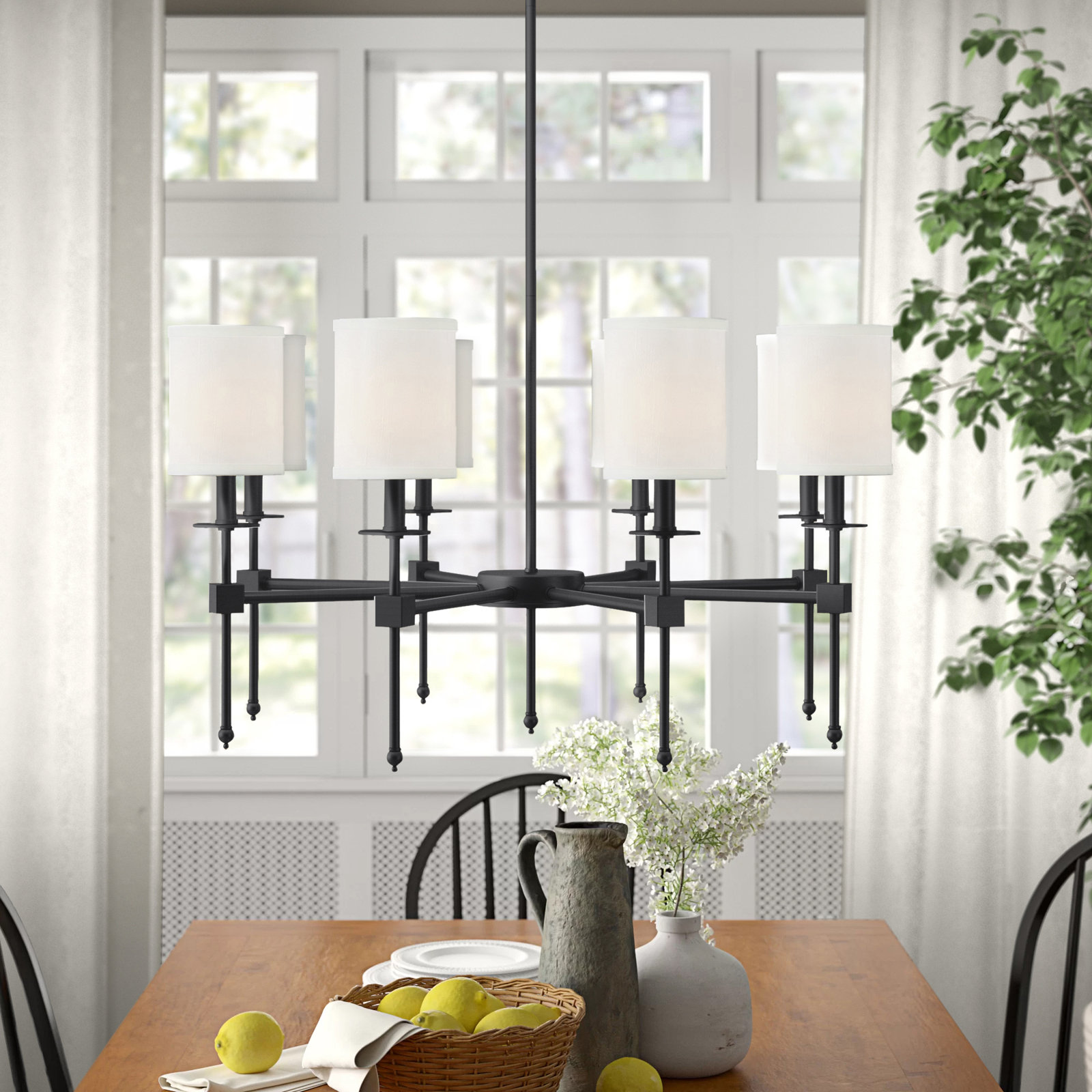 Keeling 8 - Light Metal Dimmable Chandelier, Matte Black
