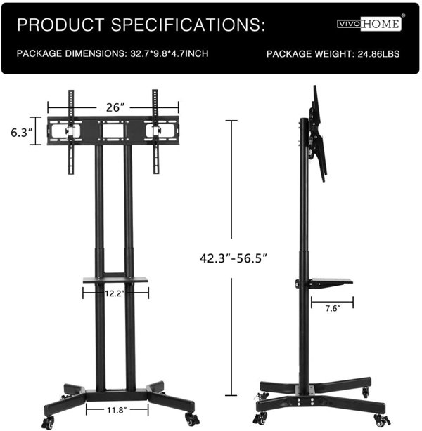 Basics Support d'écran LCD ajustable en hauteur 