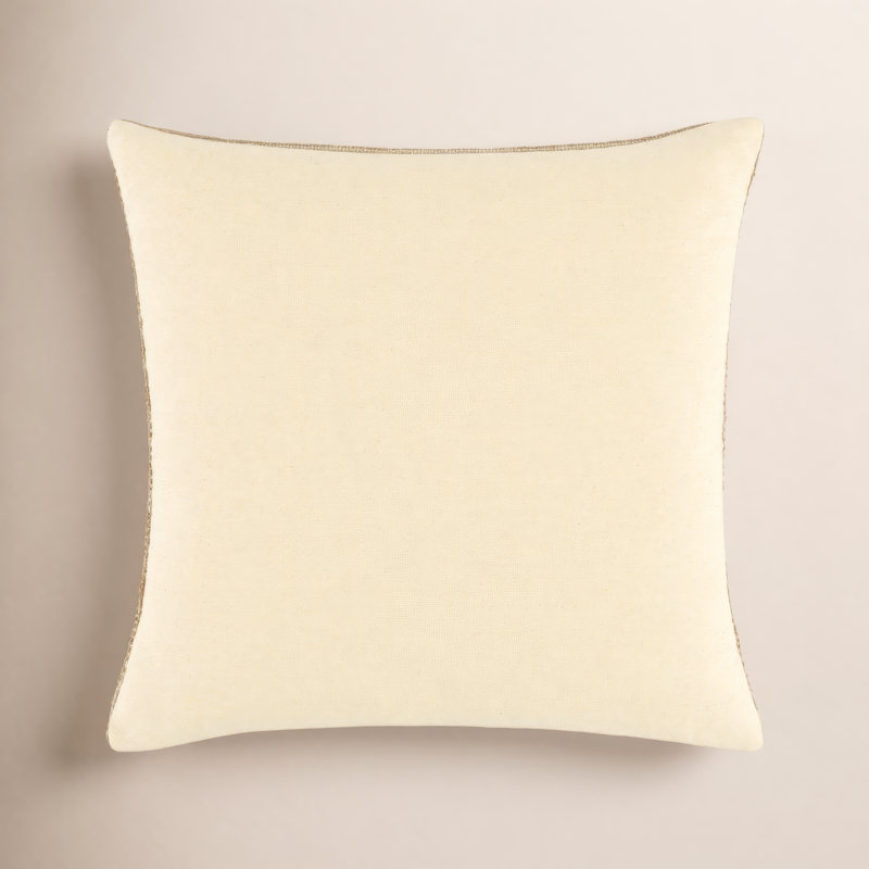 Dalton  Accent Pillow Cover, Pillow Cover Only - No Insert, Tan/Beige, Square 22"