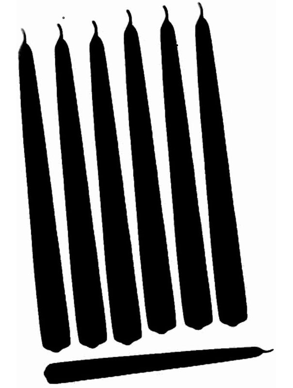 Unscented Taper Candle, 10" H x 0.875" W x 0.875" D, Black