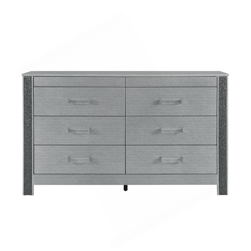 Commode argentée exquise avec compartiment caché et poignées élégantes