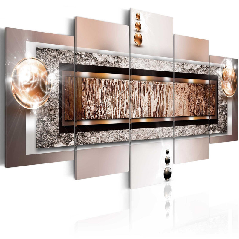 " Cinnamon Rock " 5 - Pieces, 40" H x 80" W x 0.7" D