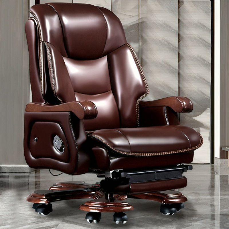 Jones Leather Executive Chair Without Massage, Brown