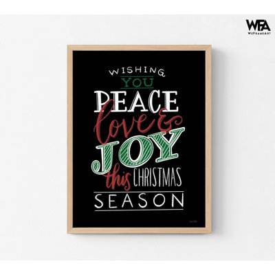 «W Wish You Peace-Love And Joy» par Fenway, idée de décor de cheminée au-dessus, décoration de maison saisonnière, art mural de salon parfait pour Noël