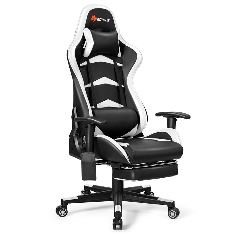 Massage PC et fauteuil de jeu de course, Blanc